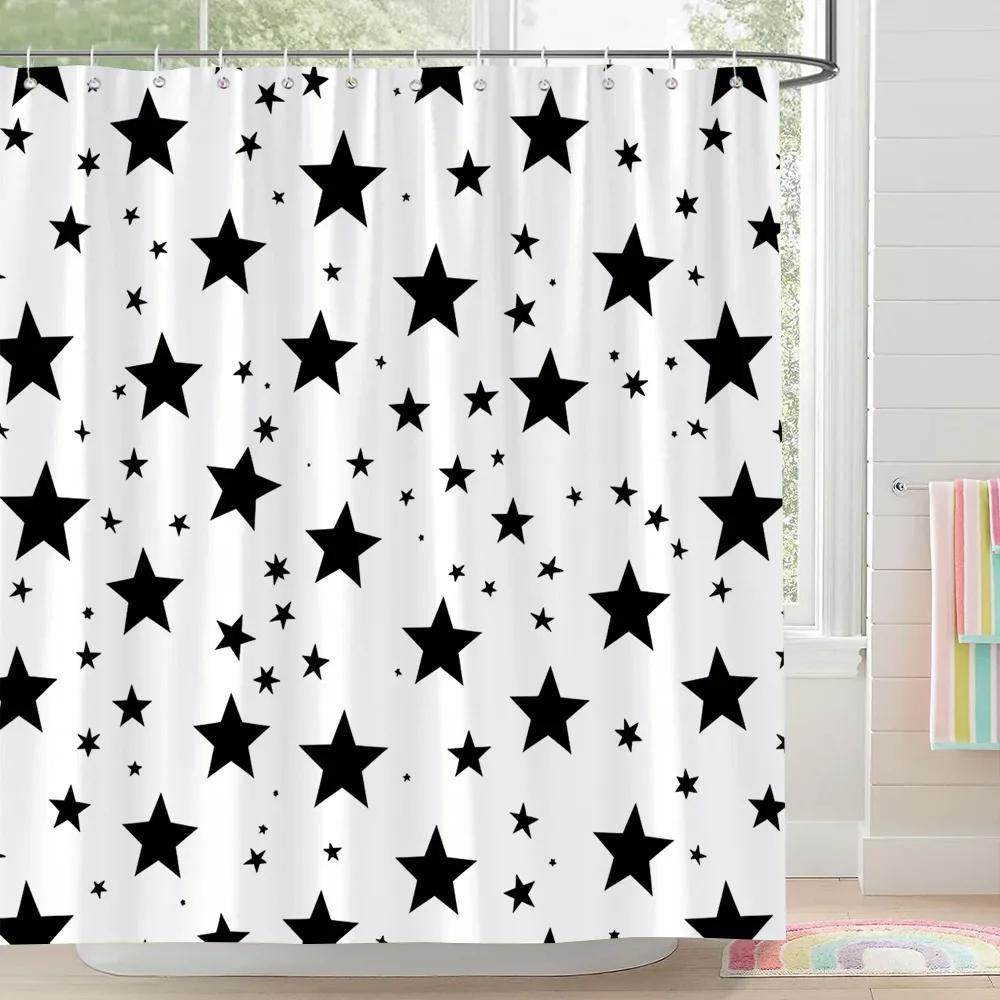 Rainbow Castle Pink Bow Shower Curtain Love Hearts Stars Stripes Colourful Clouds Polyester Fabric Shower Curtain Bathroom Decor