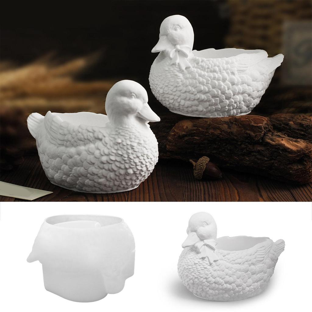 Silicone Crafting Mold Elegant Duck Shape Candle Holders Moulds Candle Organizers Moulds Suitable for Hand-Making