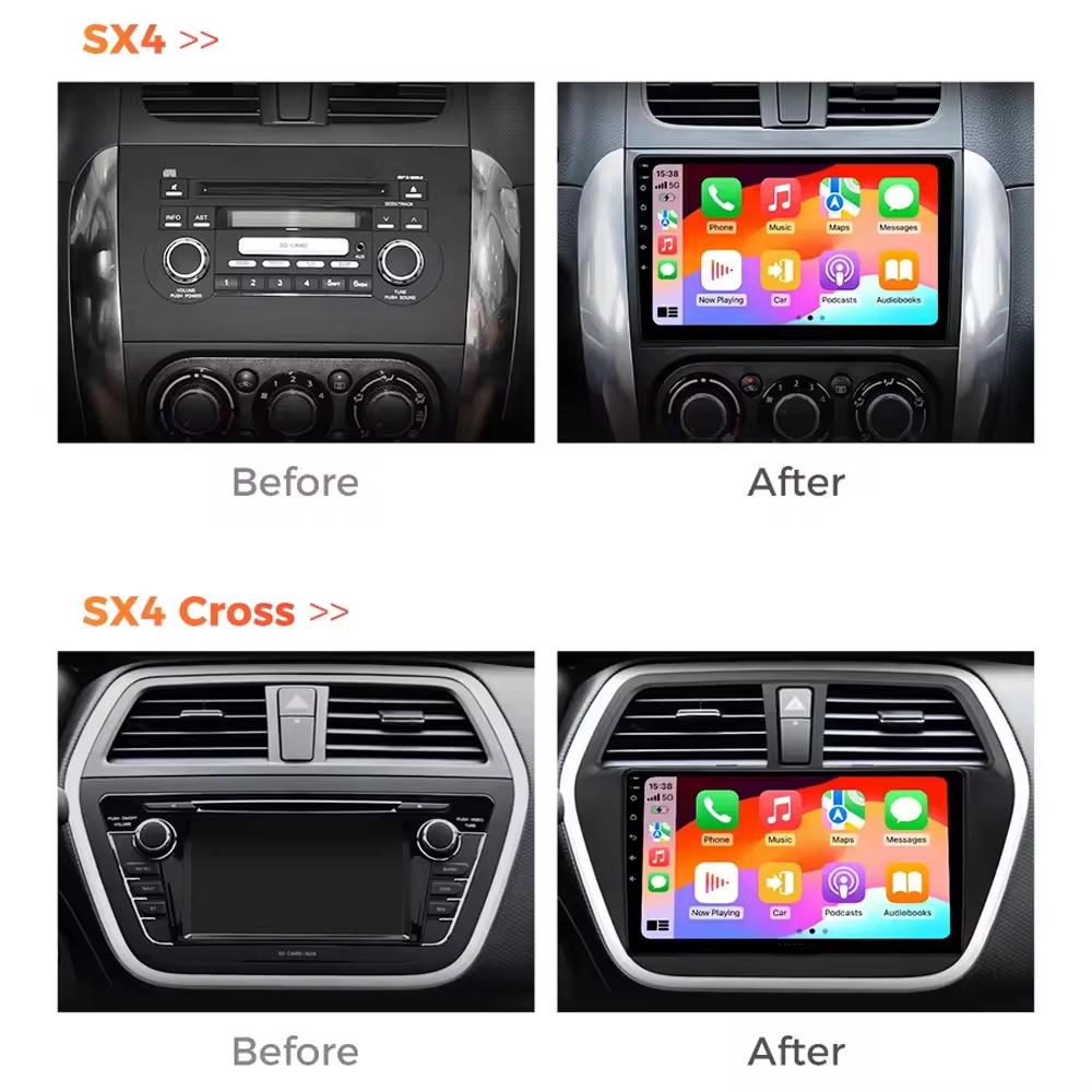 Android 14 Car Radio For Suzuki SX4 2006  2007 2008 2009 2010 - 2014 Qualcomm Wireless Carplay Auto Multimedia Player Navigation