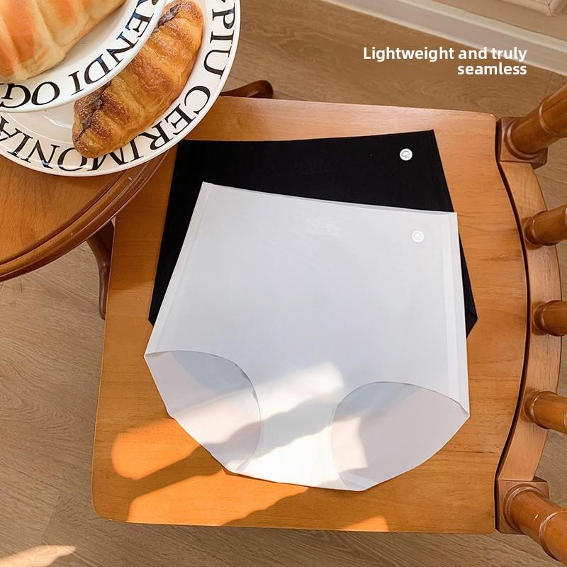 Girl Summer Ultra Thin Abdominal Lift Hip Without Trace High Waist Naked Sense Ice Silk Breathable Quick Dry Briefs