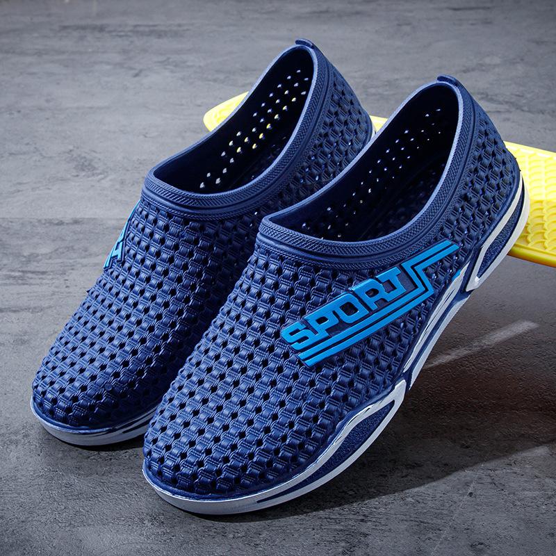 

Мужская летняя дышащая, нескользящая, устойчивая к запахам мягкая подошва, толстая подошва, износостойкая верхняя одежда, классные туфли с носками 44 синий