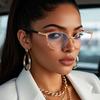 Rennes fashion European and American elegant temperament glasses triangular cat eye personality anti-blue light female flat glasses cat glasses frame