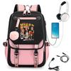 KATSEYE Fashion Girl Group Print Backpack, Large Capacity Teen Student Laptop Bookbag, Water-Resistant Daypack 60123-11