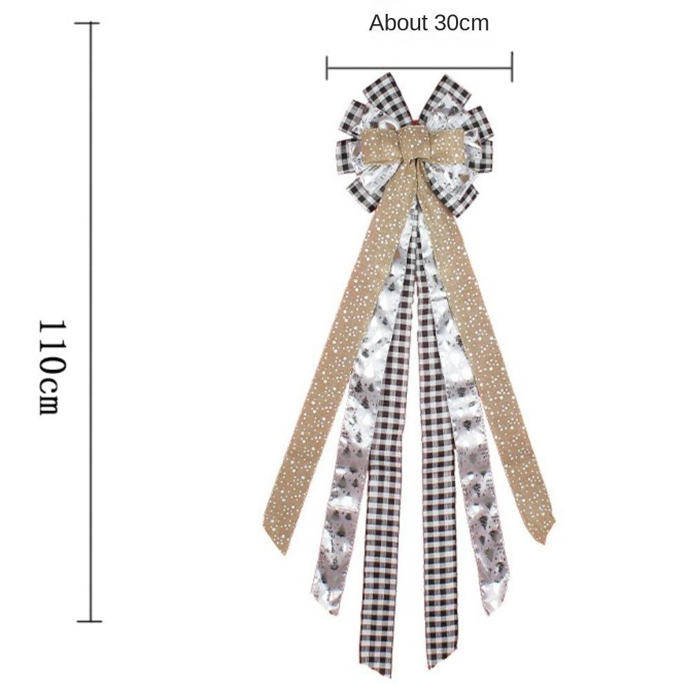 Bowknot Christmas Tree Decoration Bow Reuasble Hanging Christmas Bow Long Ribbon Bows Christmas Pendant Wedding Party Decor