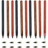 9 Pcs Infinity Eternal Pencils Forever Inkless Pen Everlasting Pencil With 12 PCS Replaceable Nibs Never Sharpen Pencil For School Office