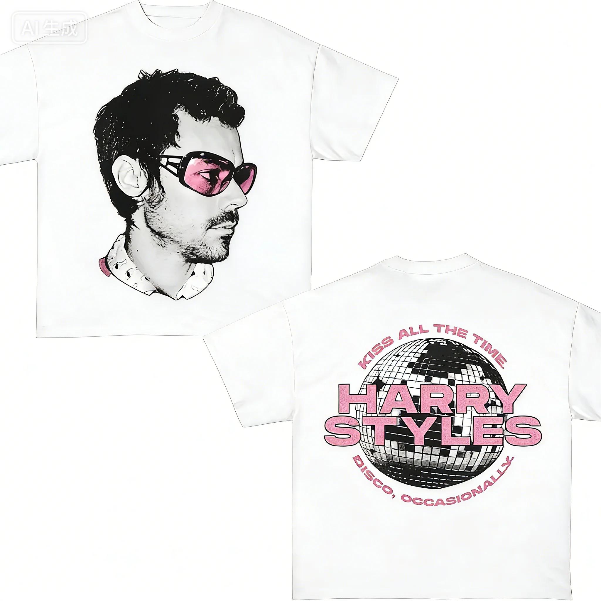 

Harry Styles 2026 Concert Doublesided Tshirt Unisex and Women Summer Cotton Clothing Casual Fashion Short Sleeved Tee Streetwear 4XL