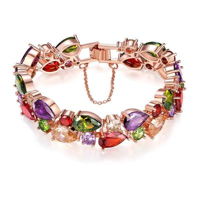 Mona Lisa Colorful Zircon Rose Gold Bangle