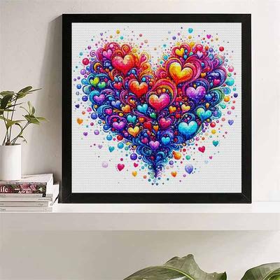New Arrival 5D DIY Full Circle Diamond Painting "Colorful Heart" Embroidery Cross Stitch Home Decor Gift