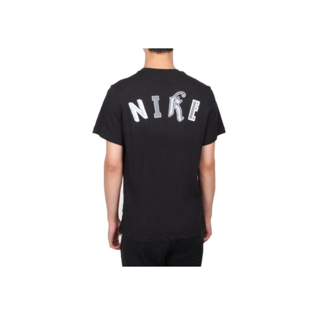 Nike Solid Color Front Print Vintage American Crew Neck Short Sleeve T-Shirt Men Tops Black FD0047-010
