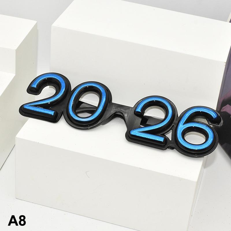 2026 Number Eyeglasses 2026 Happy  Year Glasses Diamond Glitter Sunglasses Cosplay Prop Xmas Party Decoration Funny Glasses