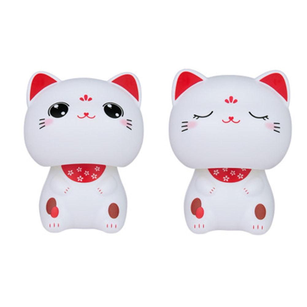 Happiness And Auspiciousness Car Ornament Cute Cat Solar Powered
