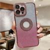 For iPhone 15 Pro Max Luxury Plating Gradual Flash Diamond Frame Phone Case For iPhone 11 12 13 14 16 Plus Lens Protective Cover