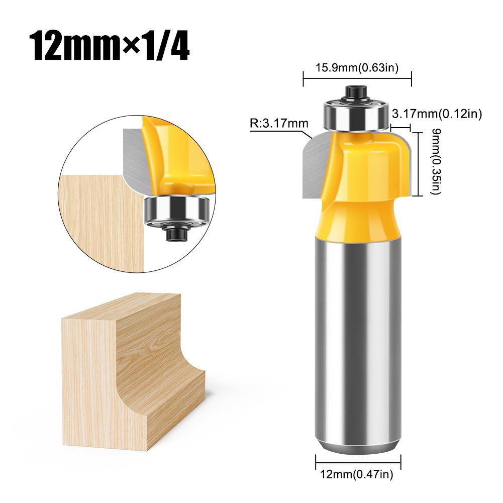 

1/2 Handle Woodworking Chamfer Knife with Bearing Trimming Knife CNC Engraving Knife Pattern Knife Woodworking Milling Cutter Chamfering knife 12 * 1/4