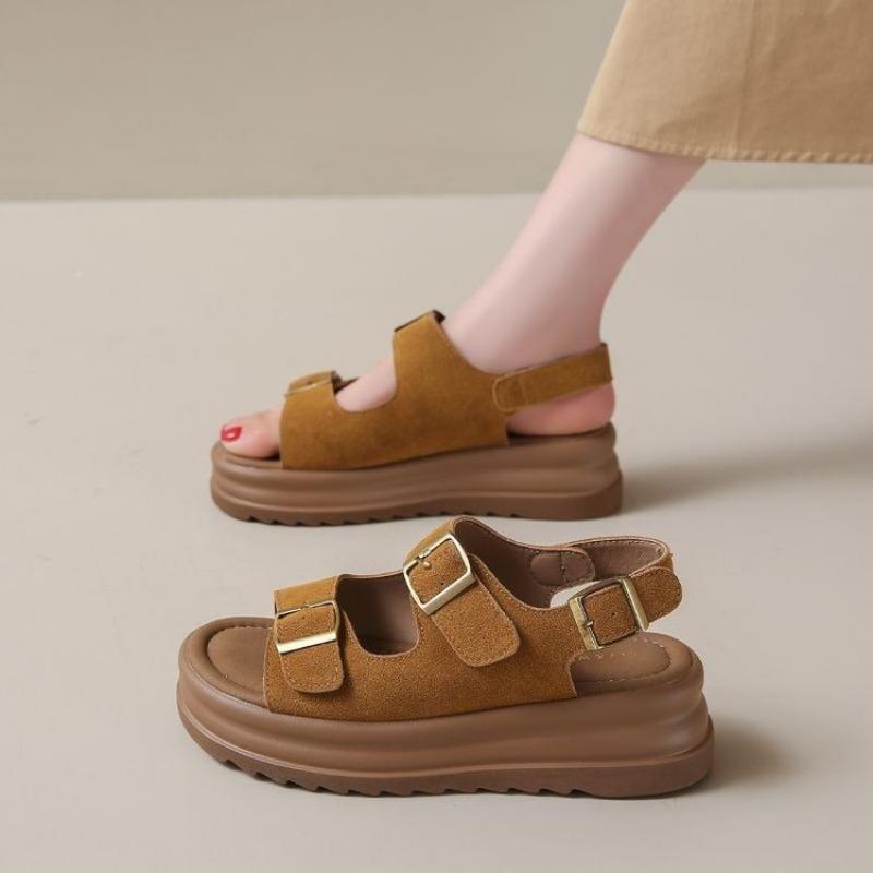 

Summer wear retro buckle sandals women s new khaki cool slippers women s fashion beach shoes 40 верблюд