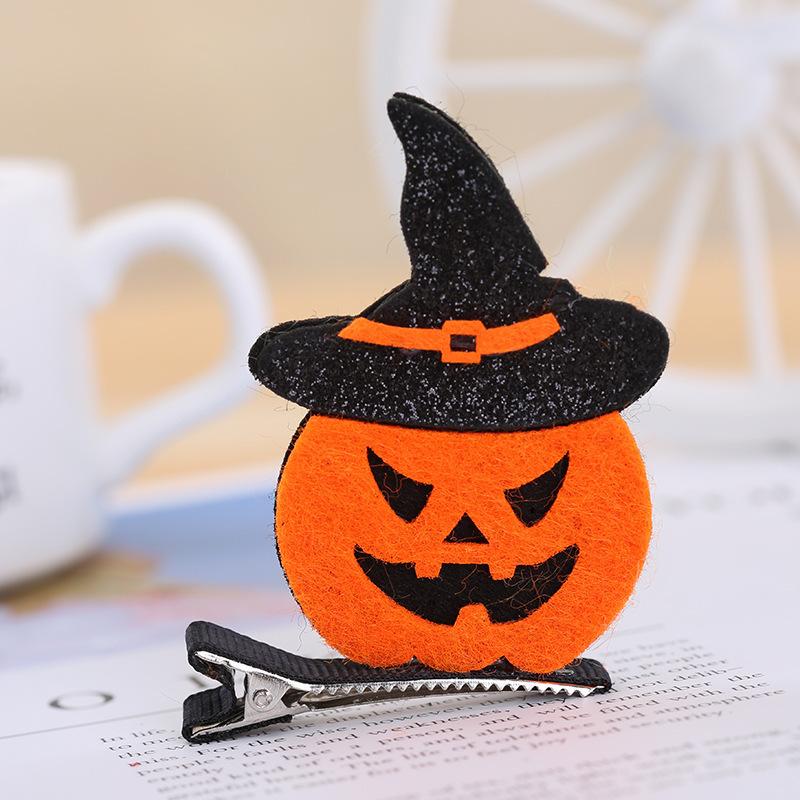 Cute 3D Halloween Hair Clips Pumpkin Ghost Bat Witch Hat Hair Pins Kids Cosplay Party Decorative Hair Accessories