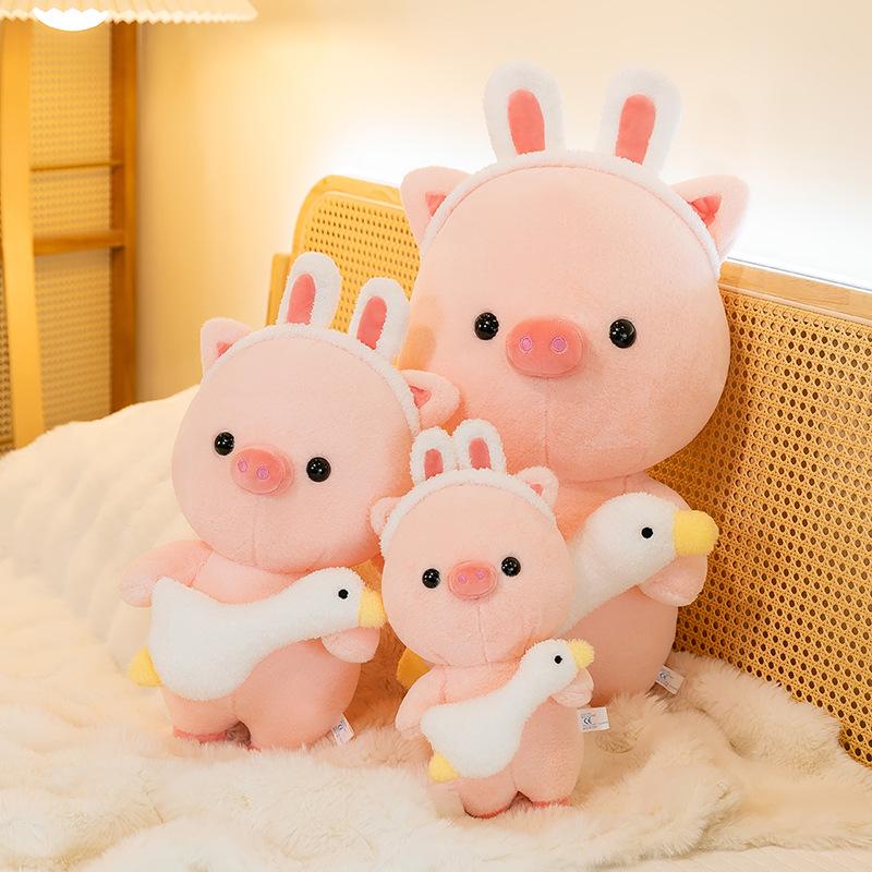 Cartoon Hugging Goose Pig Doll Doll Plush Toy Creative Pig Rag Doll Children Sleeping Pillow Birthday Gift