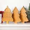 Xmas Tree Shaped Tableware Wooden Christmas Tree Plate with Compartments Dessert Boards  Restaurant
