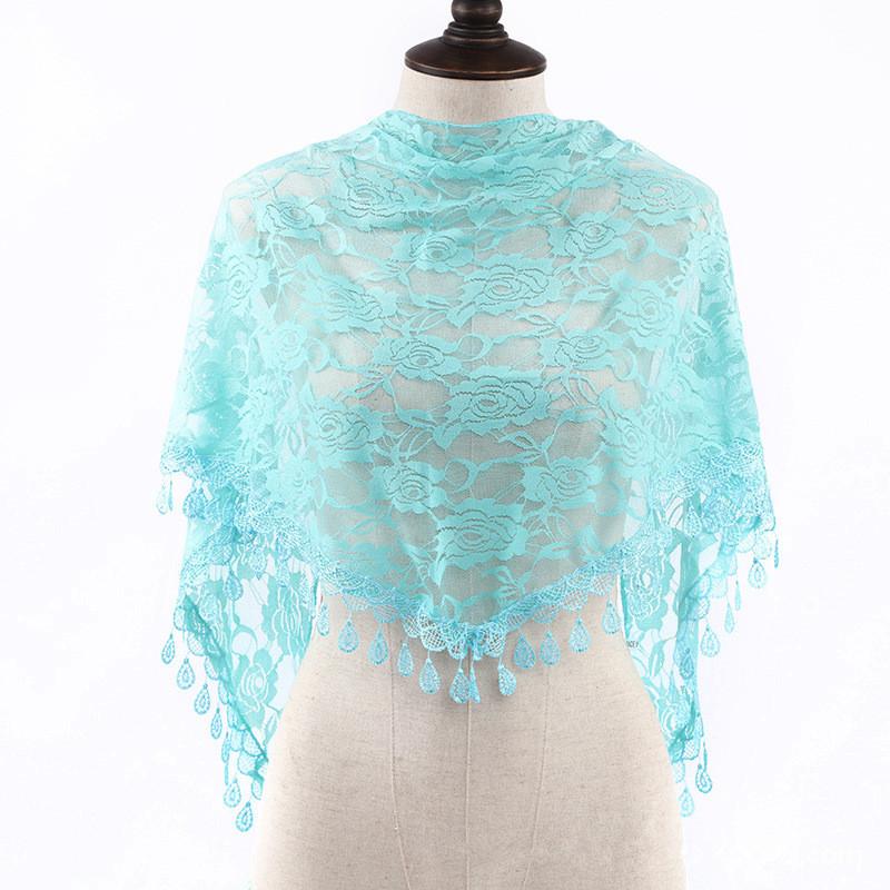 Foulard Femme Fashion Bufandas Women Hijab Triangle Lace Veil Tulle Scarf Shawl Hollow Out Voile Femme Musulman Spring Summer
