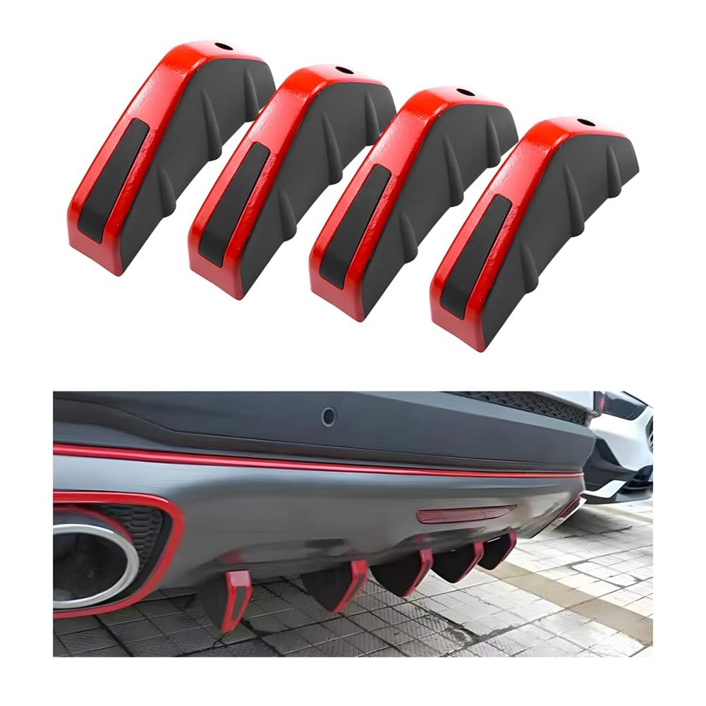 Roisin Car Rear Lower Bumper Wing Lip Anti-collision Replacement Spoiler Protector Rear Bumper Splitter Lip Wings 4pcs