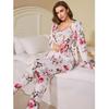 Three-Piece Pajama Set: Robe, Long Pants & Camisole In European & American Sizes