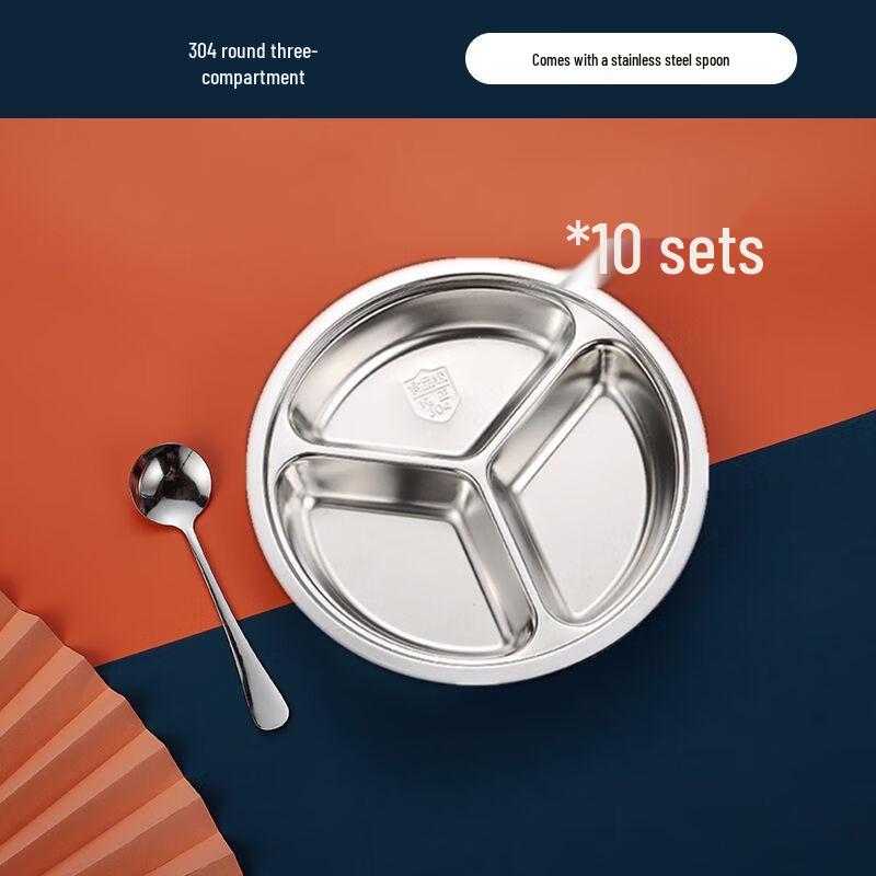 Kids Stainless Steel Divided Dinner Plate Set