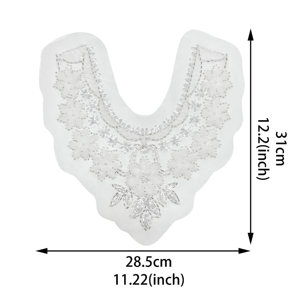Mesh Heavy Industry Embroidery Bead Sequins Flower Lace Front Piece Collar Flower Diy Handmade Accessories Decorative Cloth Stickers Accessories