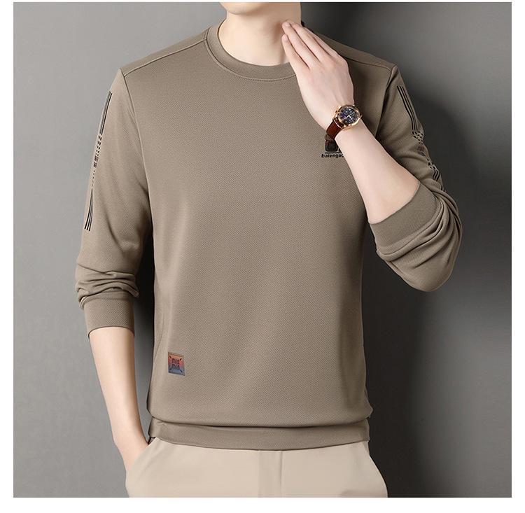 Men's Fleece-Lined Long-Sleeve Sweatshirt - Winter Casual Round Neck Top