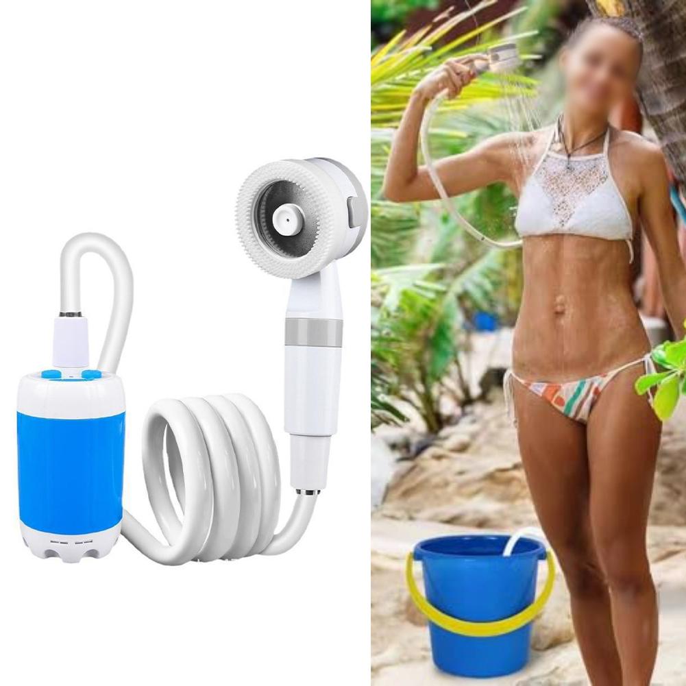 Built-in Battery Camping Shower Pump Rechargeable Shower Head
