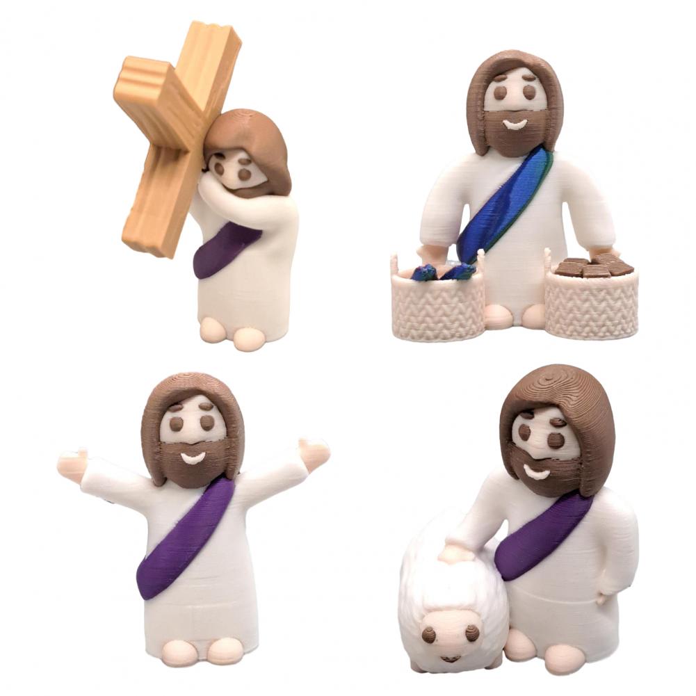 Taschengroße Jesus-Statuen Inspirierende Jesus-Figuren Set von Mini-Jesus-Figuren Entzückend Ostern für Zuhause für Ostern