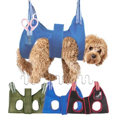 Haustierpflege-Hängematte, gute Tragfähigkeit, Befestigungsband mit kleiner Tasche, Hundehängematte, Rückhaltetasche, Haustierzubehör