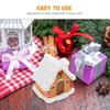 6 pcs Christmas Moss Micro Landscape: Resin Gingerbread House Mini Snow Village Statue For Holiday Decor Xmas Party Ornament,