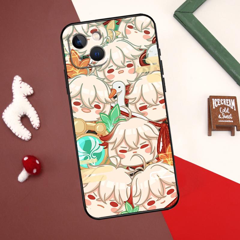 Roztomilé kreslené pouzdro na telefon Genshin Impact pro iPhone 11 12 13 14 15 Pro Max Mini Cover pro iPhone XR X XS Max 7 8 Plus SE 2020