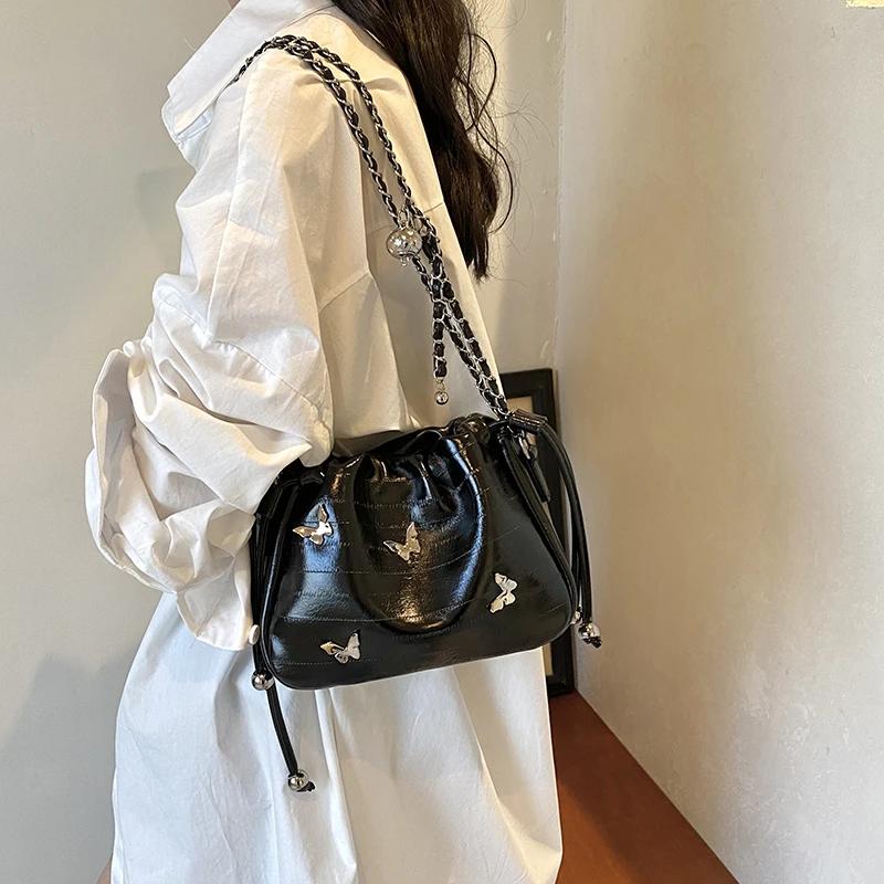 Fashi Sold PU String Shoulder Bags Brand Bow Large Capacity Sweet Bags for Women 2026 High Quality Versatile Women's Handbags