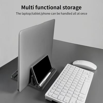 Vertikaler Laptopständer Kunststoff Tragbarer Macbook/Tablet/Handyhalter Universelles Aufbewahrungsregal Notebook-Dock Platzsparendes Zubehör