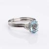 Aquamarine Gemstone Anniversary Ring 925 Sterling Silver Handmade Women Ceremony Dainty Gift