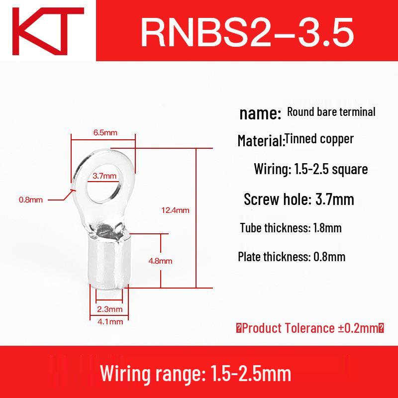 Kaitong Round Bare Crimp Terminals RNB2-12 KT-TO.