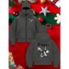 Men's Popular Clothing Print Cool Mask Hooded Zipper Sweatshirt Jacket Couple Top