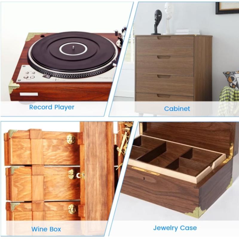 20Pack Furniture Antique Bronze Triangle Edge Metal Corner Guard for Storage Box Jewelry Case Cabinet Coffee Table Wooden Chest