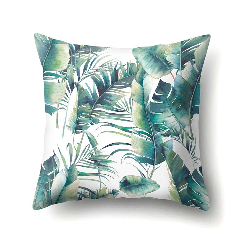 Polyester Pillowcase Plant Fresh Car Decoration Home Printed Pillowcase Sofa Cushion Cover