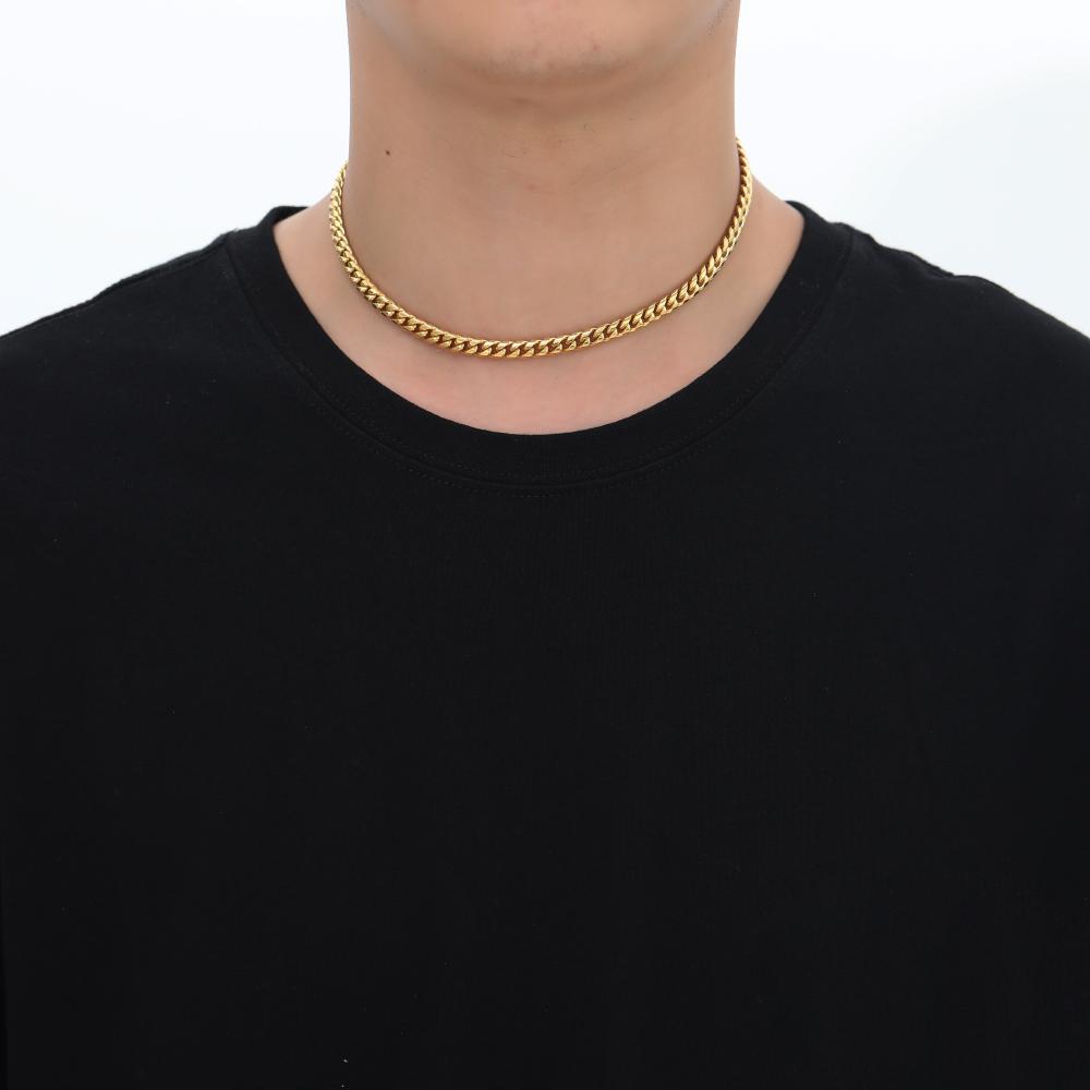 SC003 6mm Stainless Steel Geometric Cuban Link Hip Hop Chain Necklace-Trendy Anniversary Gift