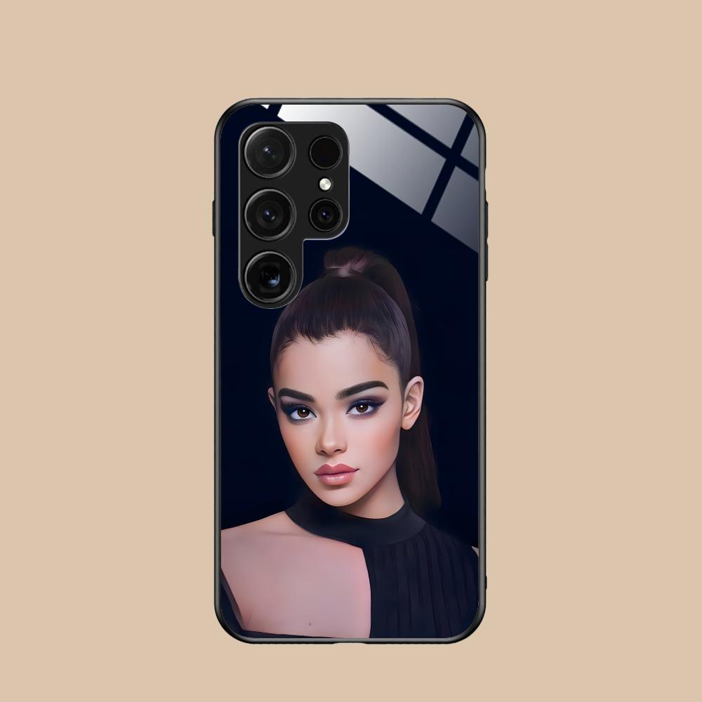 Hailee Steinfeld Glass Mobile Phone Case for Samsung Galaxy S26 S25 S24 S23 S22 S21 S20 Note20 Plus FE Ultra Colorful Cover