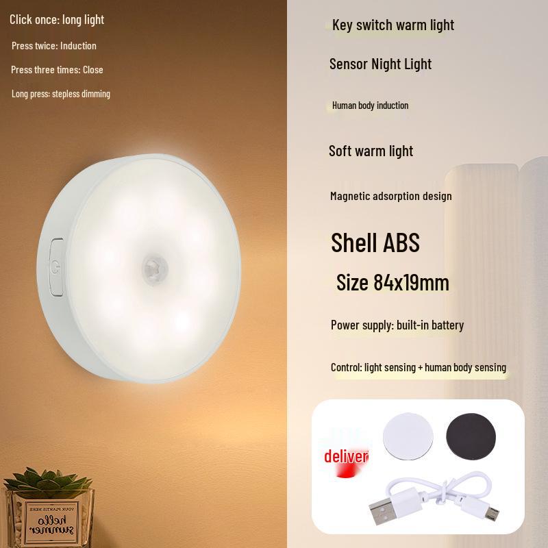 Modern LED Motion Sensor Rechargeable Night Light for Dorms and Closets