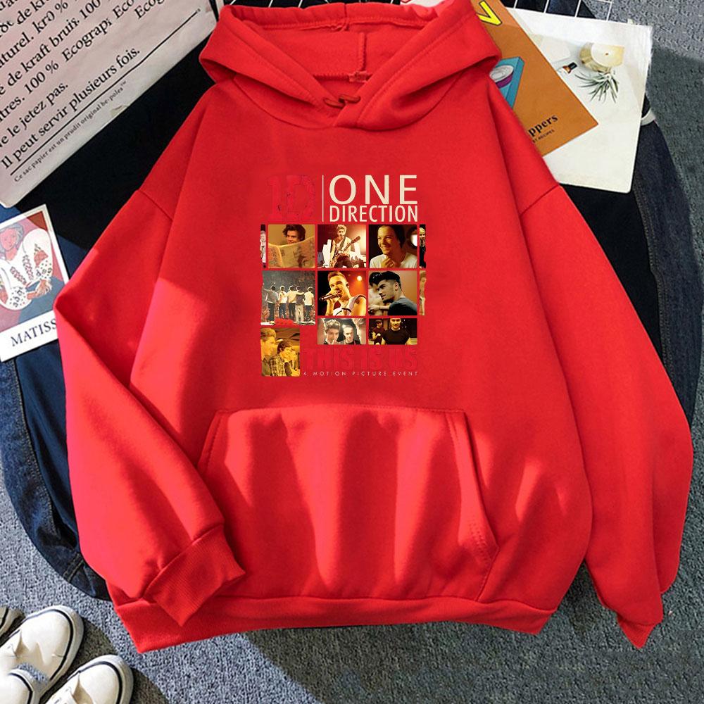 One Directions Band Hoodie Long Sleeved Punk Sweatshirt Retro для осенизимы Одежда Hip Hop Music Pullover L красный 2290₽