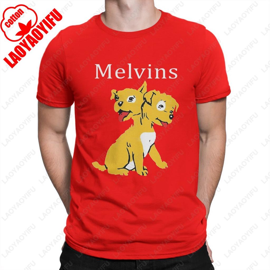 Men TShirts Music Vintage Pure Cotton Tees Short Sleeve Melvins T Shirts O Neck Fashion Shortsleev Summer Classic Style Tshirt