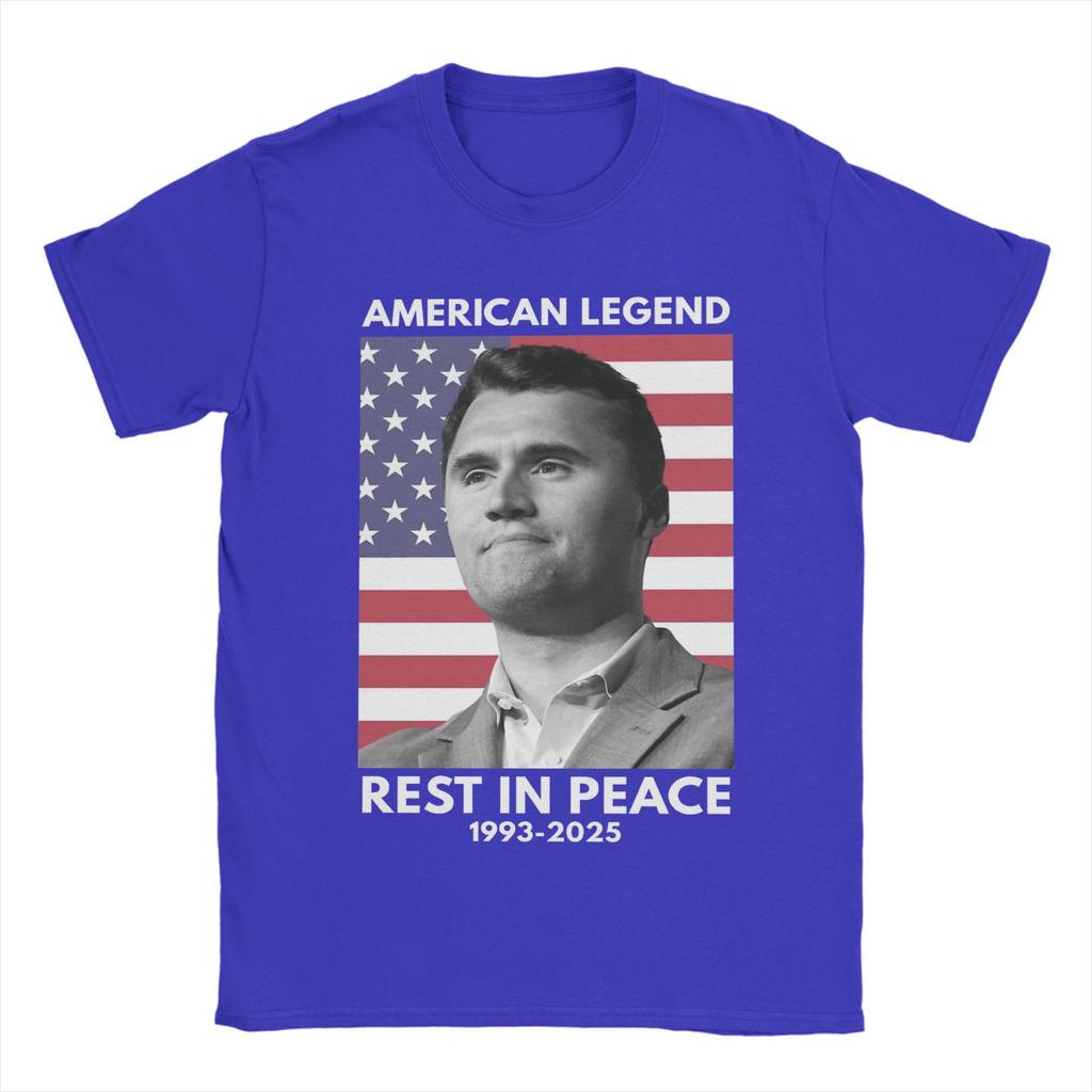 Charlie Kirk T-Shirts for Men  Fun Pure Cotton Tee Shirt Crew Neck Short Sleeve T Shirt 6XL Clothing