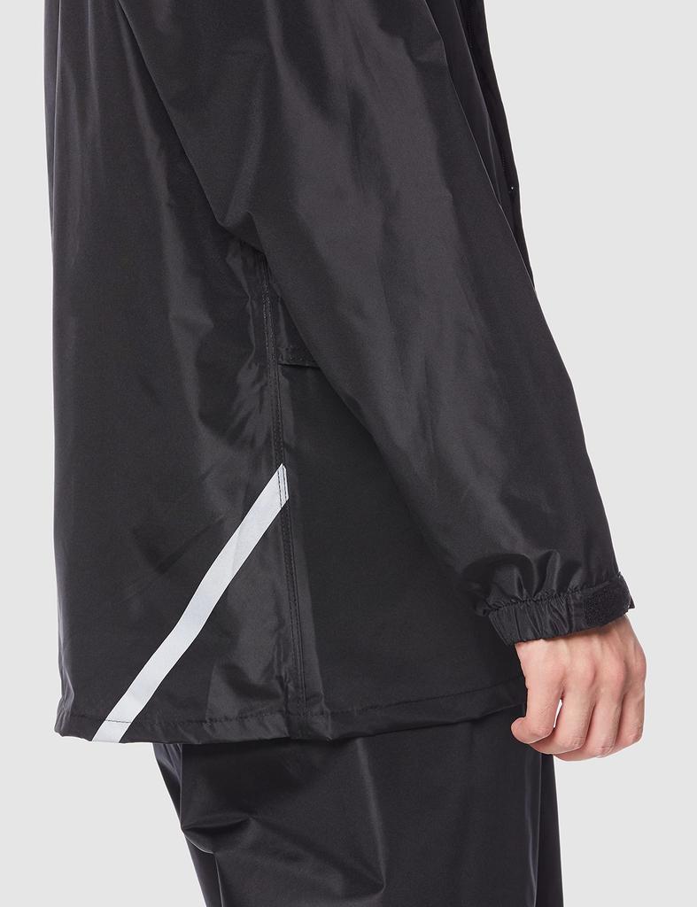 Kvėpuojantis neperšlampamas lietaus vandens slėgio atsparumas geras besisukantis valcuojantis lietus M [Dokumentas] kostiumas, 10 000 mm, matomumas, gobtuvas, kostiumas, juodas,