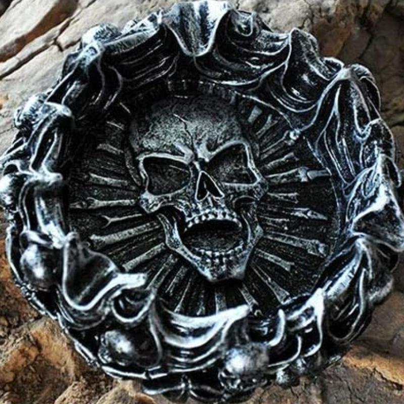 DIY Skull Ashtray Mold Handmade High Mirror Finish Silicone Resin Mold for Epoxy Crystal Crafting New Design