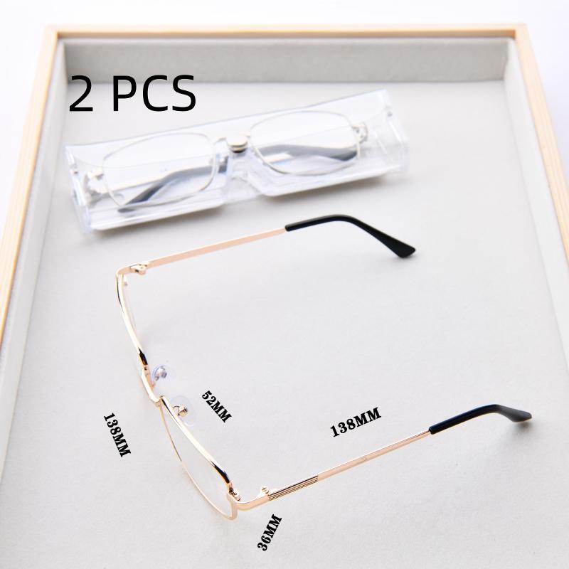 2PCS Suit Anti-Scratch Reading Glasses Men Women 100% Glass Lens Presbyopic GlassesPresbyopic EyeGlasses Magnifying Eyewear
