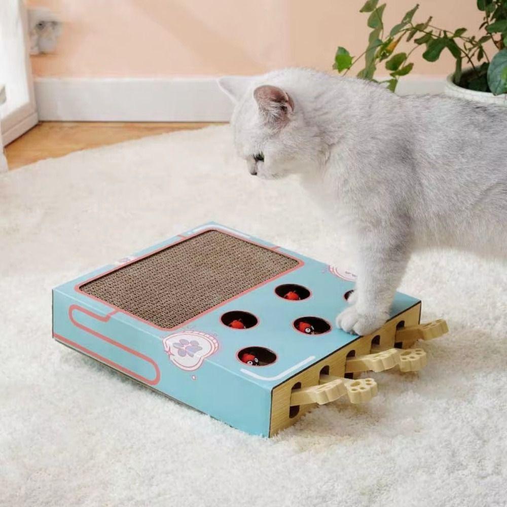 Interactive Cat Hitting Hamster Toy Corrugated Paper Cat Hit Gophers Toy Paw Grinding
