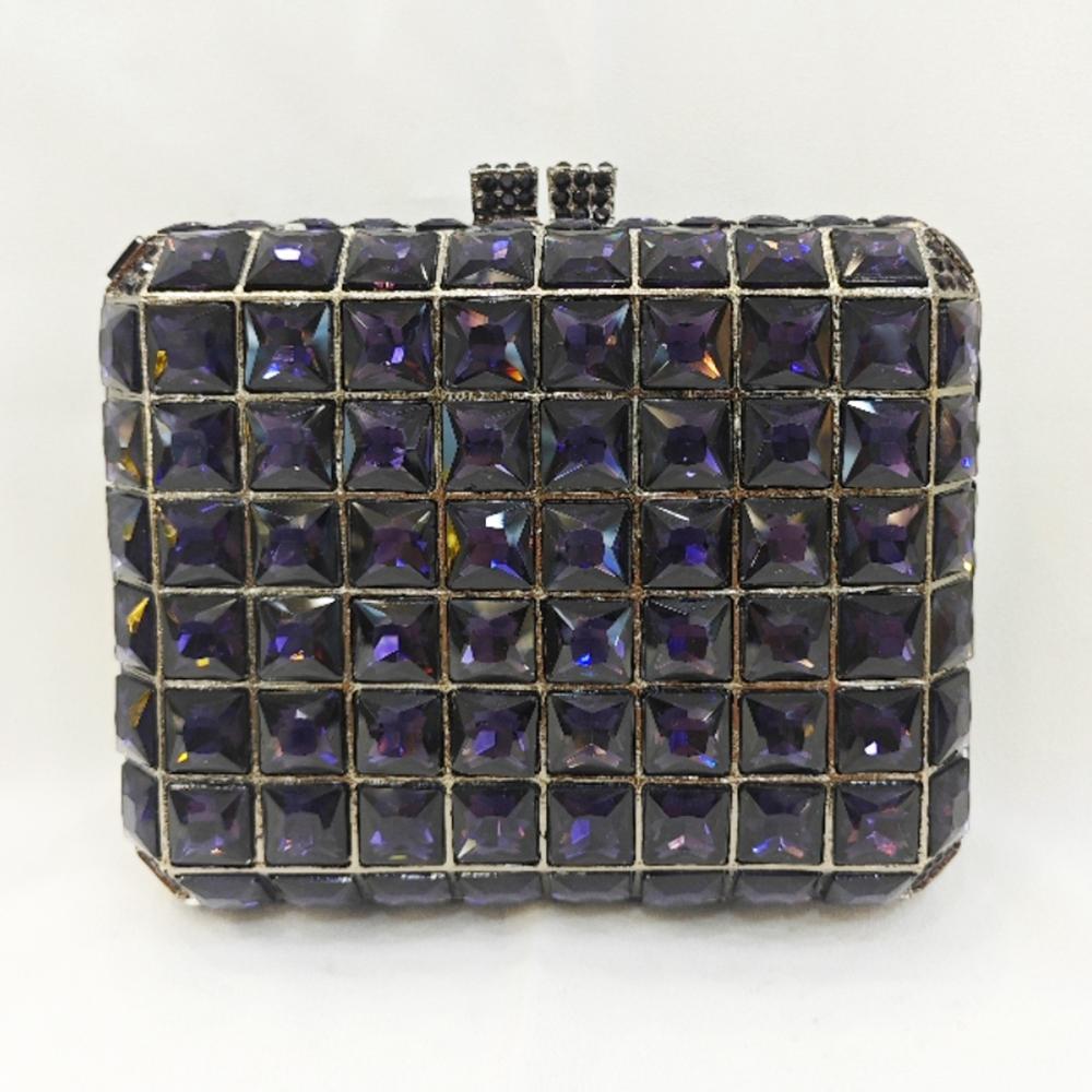 

White/Green Shell Square Women Evening Clutch Bag Ladies Wallets Bridal Wedding Party Purse Luxury Diamond Crystal Clutches 13.5cmX13cmX5.5cm фиолетовый